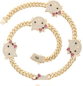 Kitty Cuban Necklace and Bracelet Set