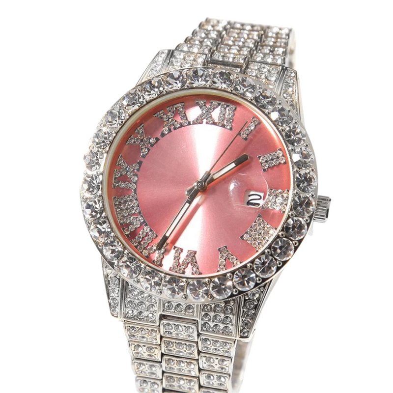 Iced Out Baby Pink Women’s Watch - Boujee Collection By Jeneen