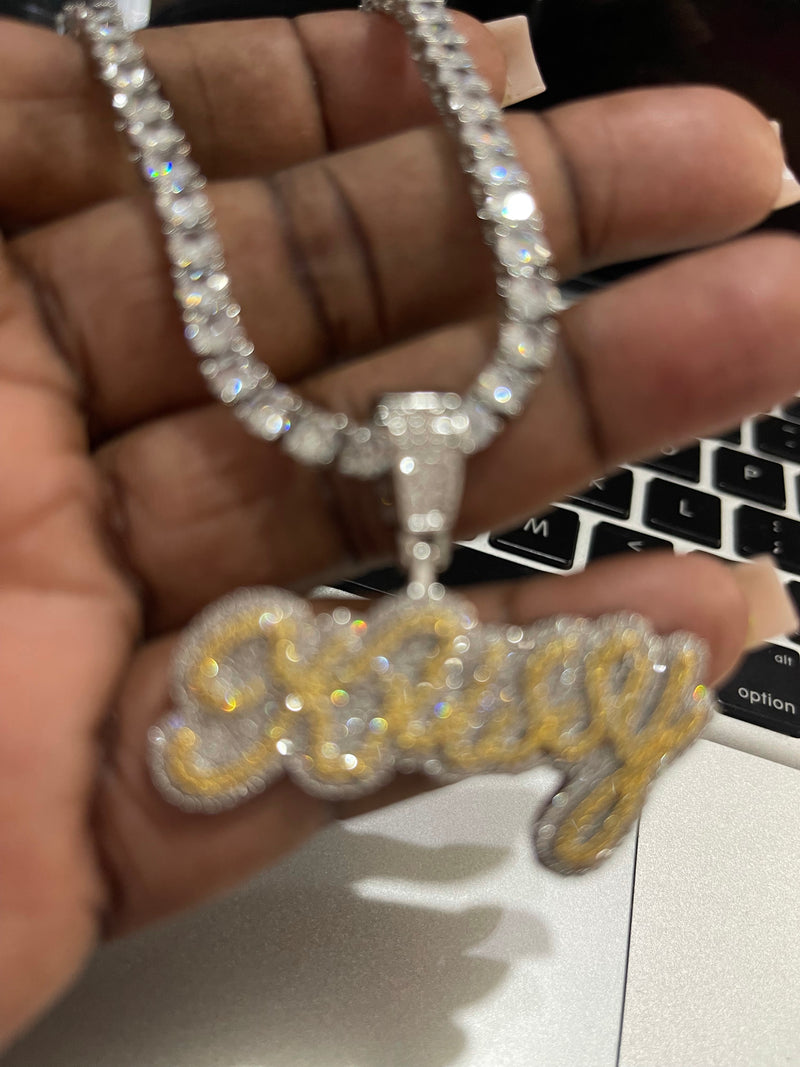 Double Plated Custom Name Plate Women’s Tennis Necklace - Boujee Collection By Jeneen