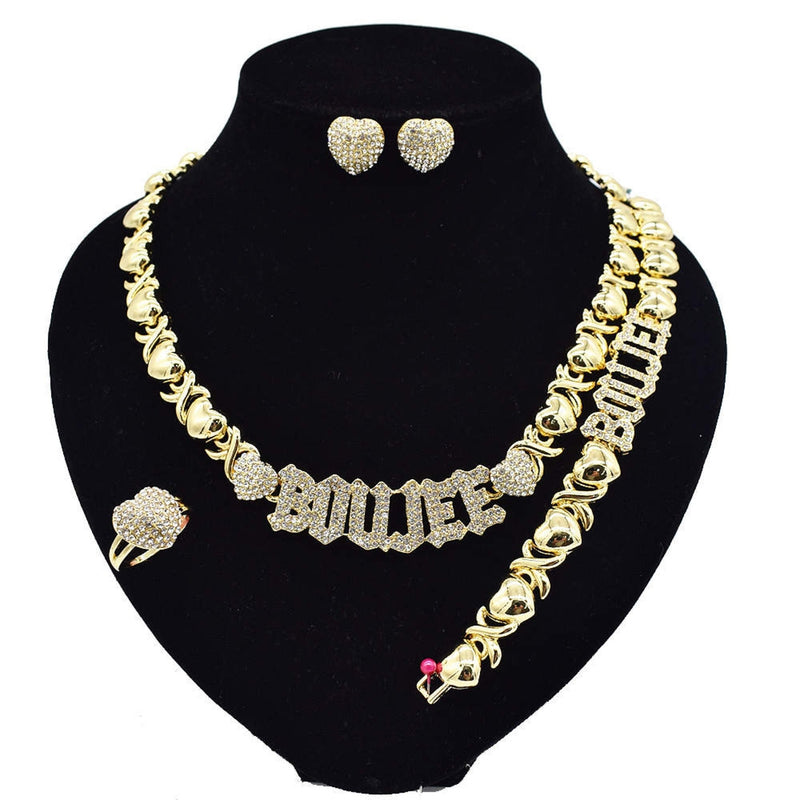 Boujee Hugs & Kisses Necklace & Bracelet Set - Boujee Collection By Jeneen