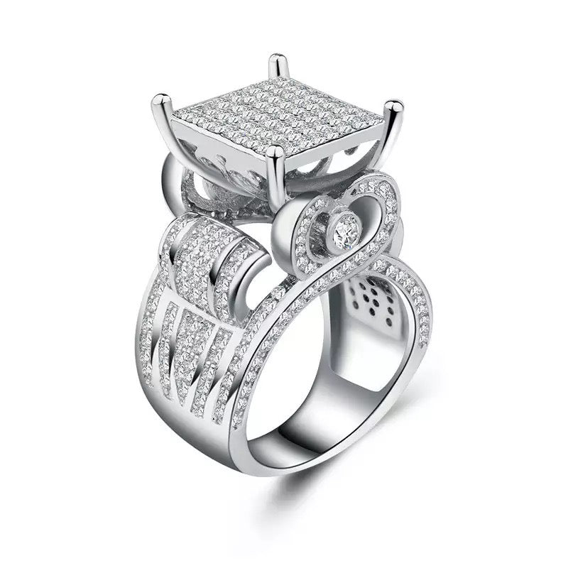 Square Cluster Ring 18K Silver Plated - Boujee Collection By Jeneen