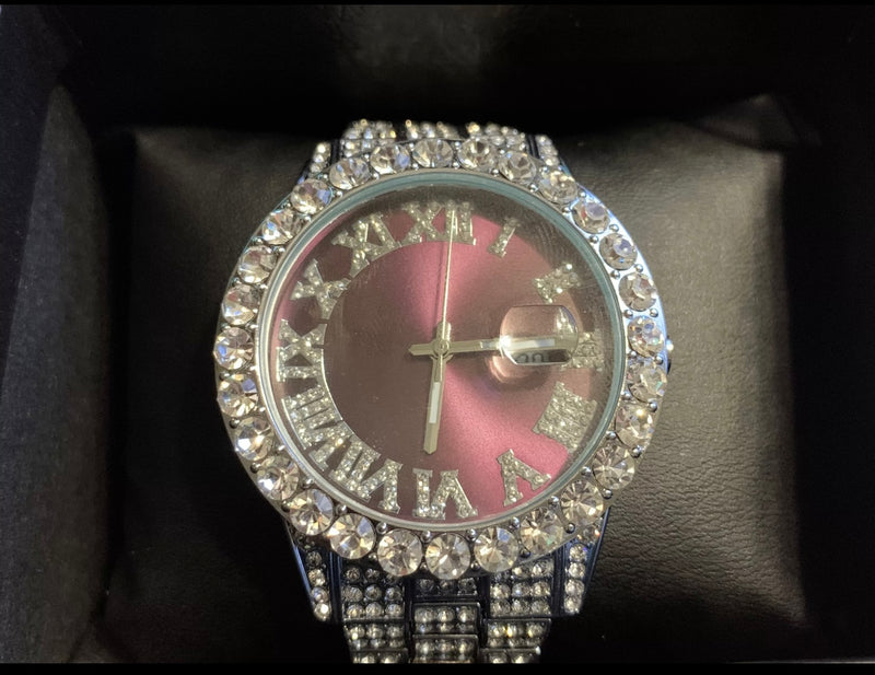 Iced Out Purple Women’s Watch