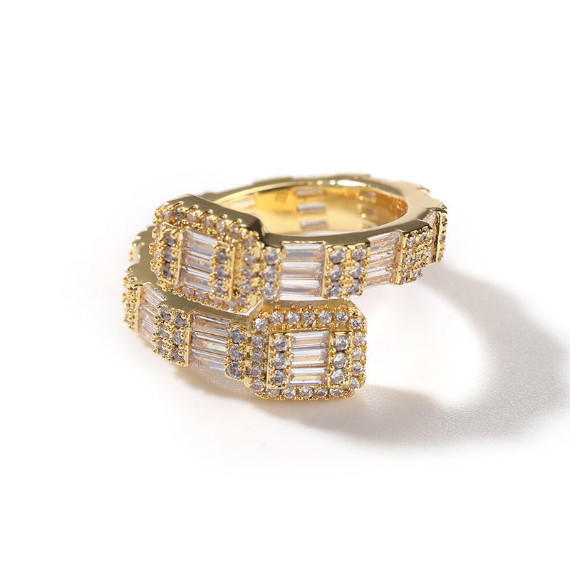 Baguette  Iced Out Bling Ring