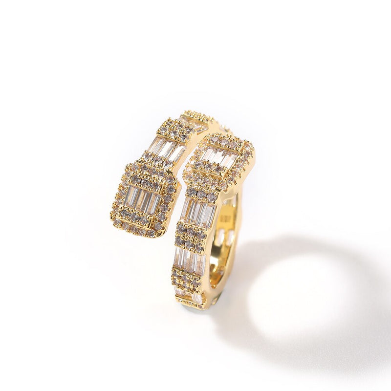 Baguette  Iced Out Bling Ring