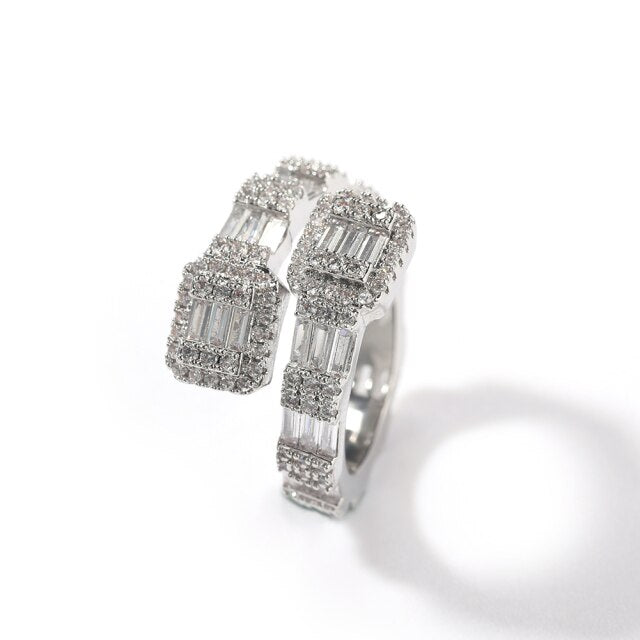 Baguette  Iced Out Bling Ring